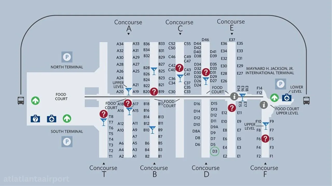 Atlanta Airport Security Checkpoint Map